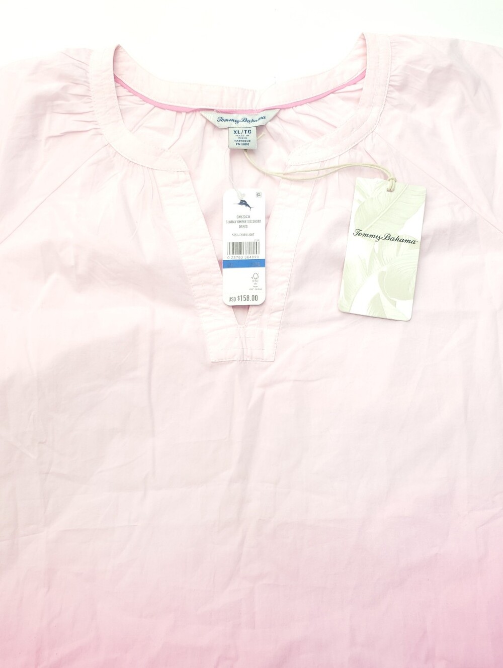 NWT Tommy Bahama Sunray Ombre Pink Short Sleeve Dress Size XL Resortwear Travel - Picture 7 of 12